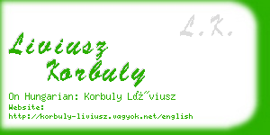 liviusz korbuly business card